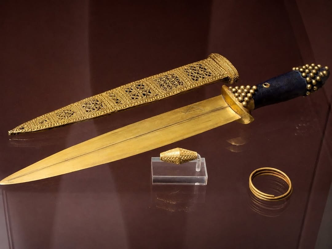 “The golden dagger of Aannepadda, king of the First Dynasty of Ur and Kish, found in his tomb” — this caption is often associated with the artifact. However, the object shown here 