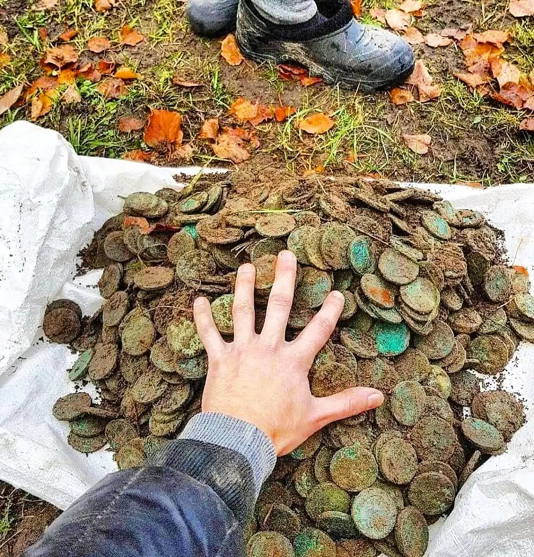 😱😱😱😱😱😱 Big treasure 🫪🫪🫪 #historia #coins #metaldetecting #mydigworld #dirtfishing