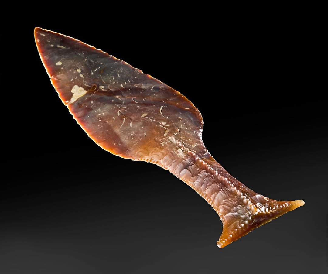 The Hindsgavl Dagger (Danish: Hindsgævldolken) is arguably one of the finest flint daggers ever made. Denmark, Eneolithic (Late Copper Age), c. 1900–1800 BC. The dagger was discove